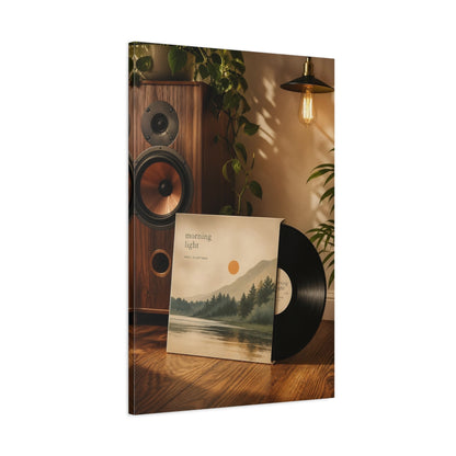 Main Mockup. Nature Mountain Landscape Morning Light Landscape shown as canvas print