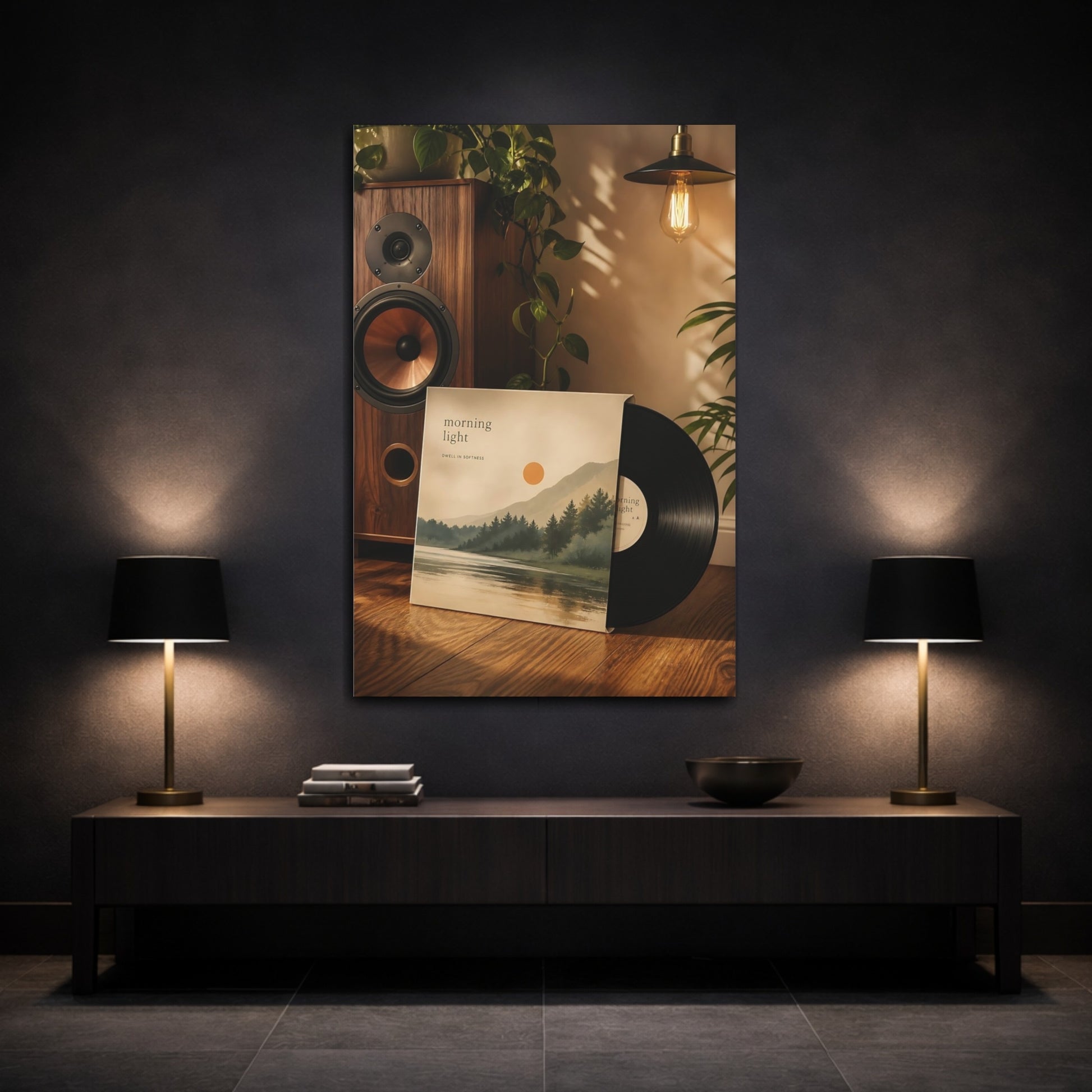 Mockup 3. Nature Mountain Landscape Morning Light Landscape shown as canvas print
