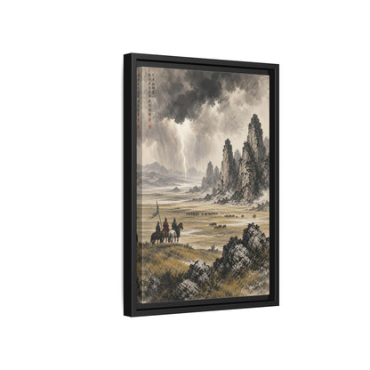 Side Mockup 6. Nature Mountain Landscape Stormy Mountain Art shown as stretched canvas wall art