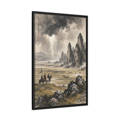 Side Mockup 13. Nature Mountain Landscape Stormy Mountain Art shown as stretched canvas wall art