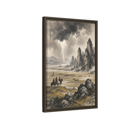Side Mockup 2. Nature Mountain Landscape Stormy Mountain Art shown as stretched canvas wall art