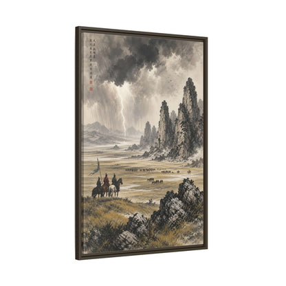 Main Mockup. Nature Mountain Landscape Stormy Mountain Art shown as stretched canvas wall art