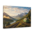 Side Mockup 4. Nature Mountain Landscape Mountain Landscape Van shown as stretched canvas wall art