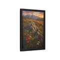 Side Mockup 6. Nature Mountain Meadow Colorful Mountain Meadow shown as stretched canvas wall art