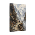 Side Mockup 4. Nature Mountain Path Brown Gray Mountain shown as stretched canvas wall art