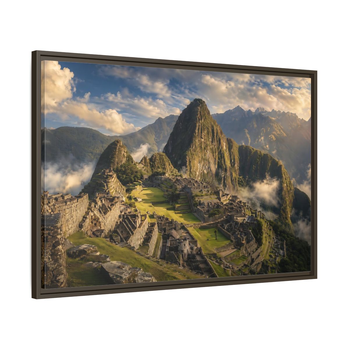 Main Mockup. Nature Mountain Peaks Mountain Ruins View shown as stretched canvas wall art