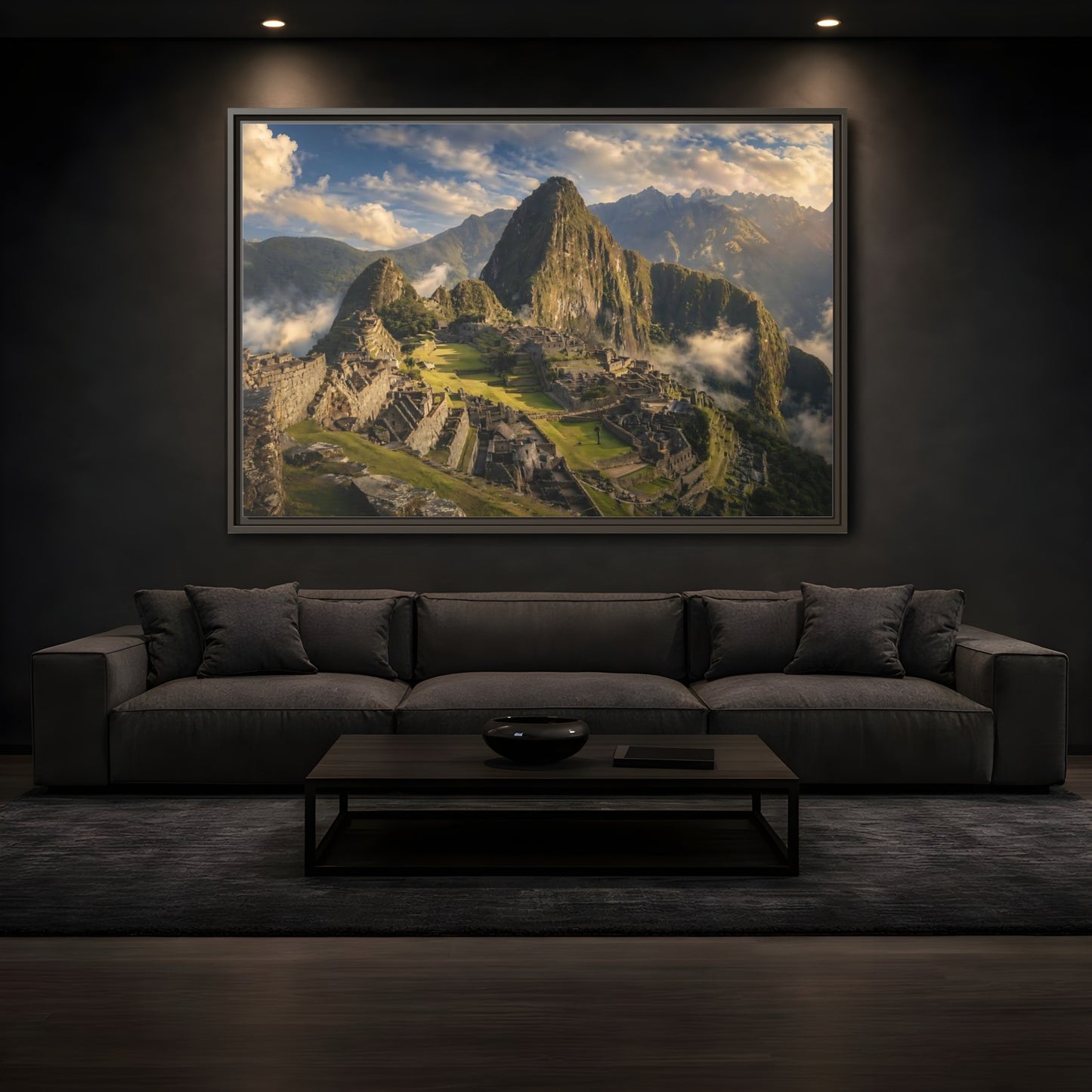 Mockup 3. Nature Mountain Peaks Mountain Ruins View shown as stretched canvas wall art
