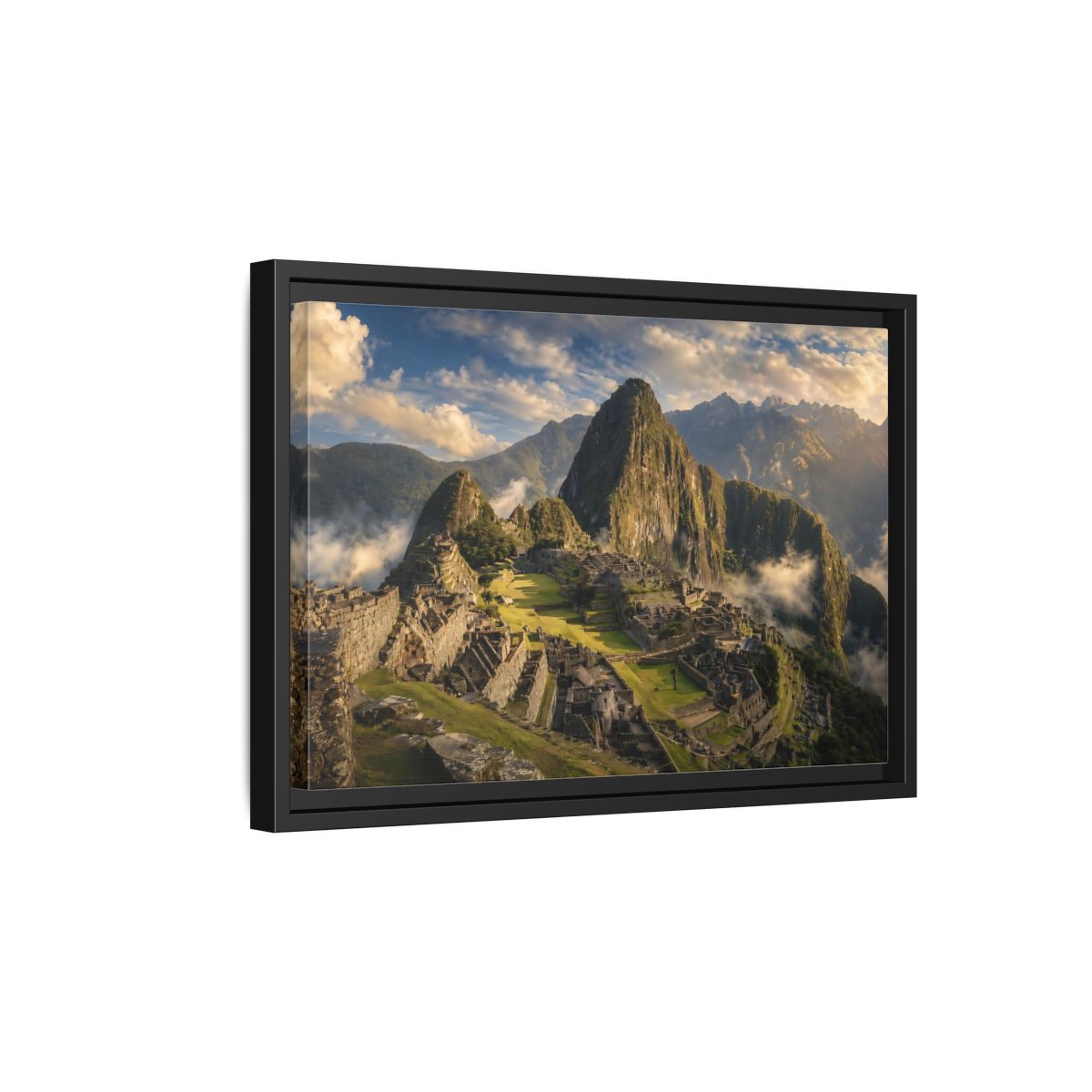 Side Mockup 6. Nature Mountain Peaks Mountain Ruins View shown as stretched canvas wall art