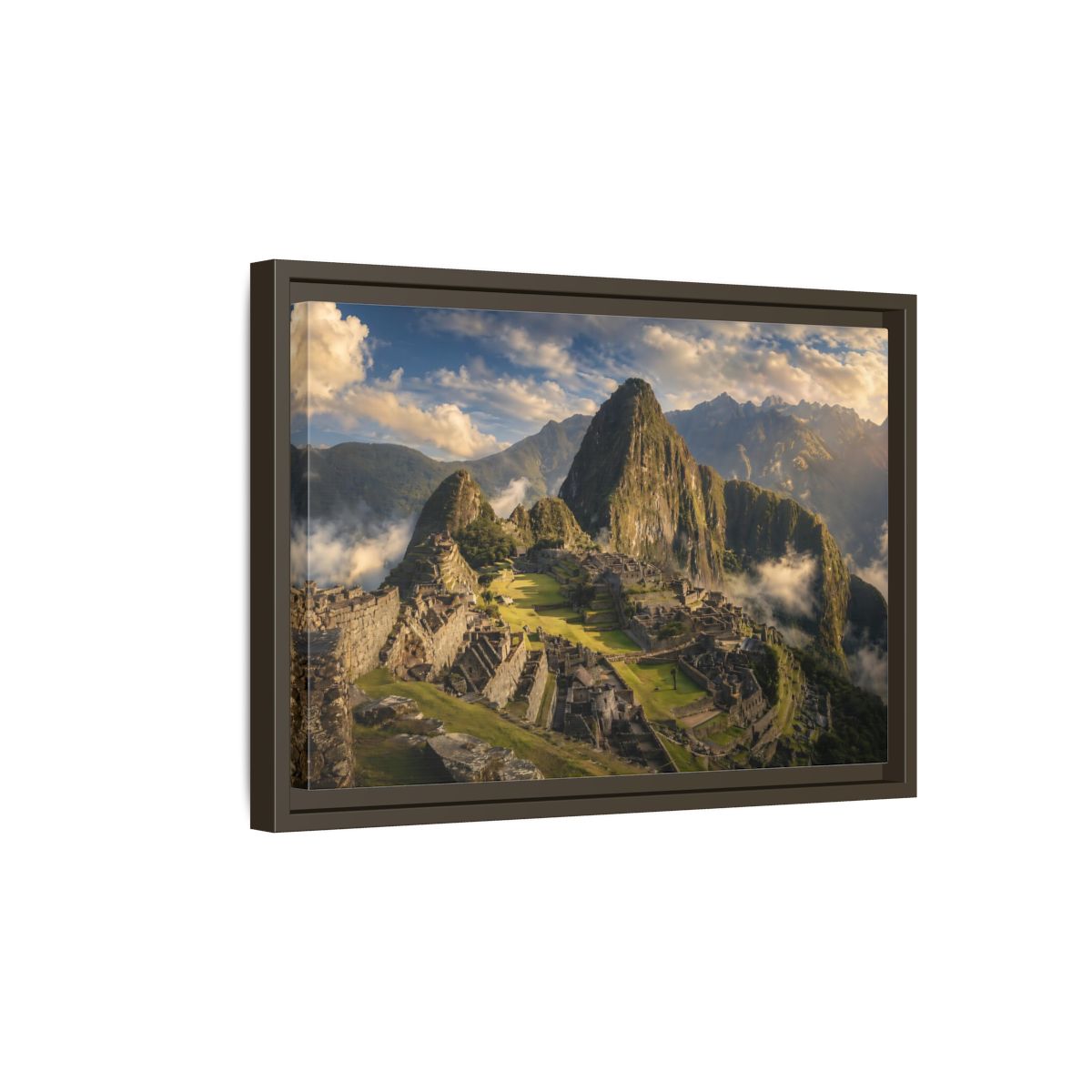 Side Mockup 5. Nature Mountain Peaks Mountain Ruins View shown as stretched canvas wall art
