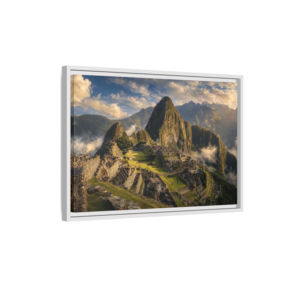Side Mockup 1. Nature Mountain Peaks Mountain Ruins View shown as stretched canvas wall art