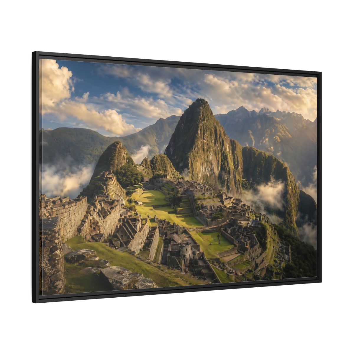 Side Mockup 12. Nature Mountain Peaks Mountain Ruins View shown as stretched canvas wall art