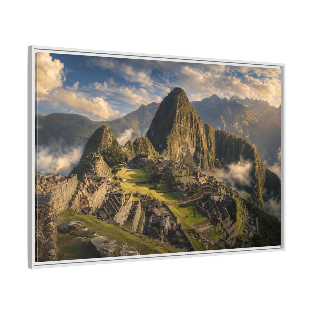 Side Mockup 7. Nature Mountain Peaks Mountain Ruins View shown as stretched canvas wall art