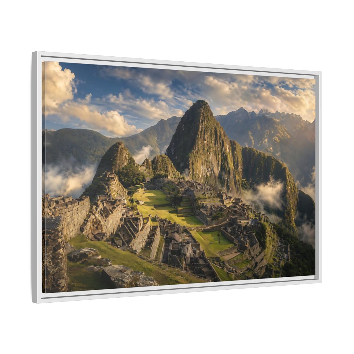 Side Mockup 9. Nature Mountain Peaks Mountain Ruins View shown as stretched canvas wall art