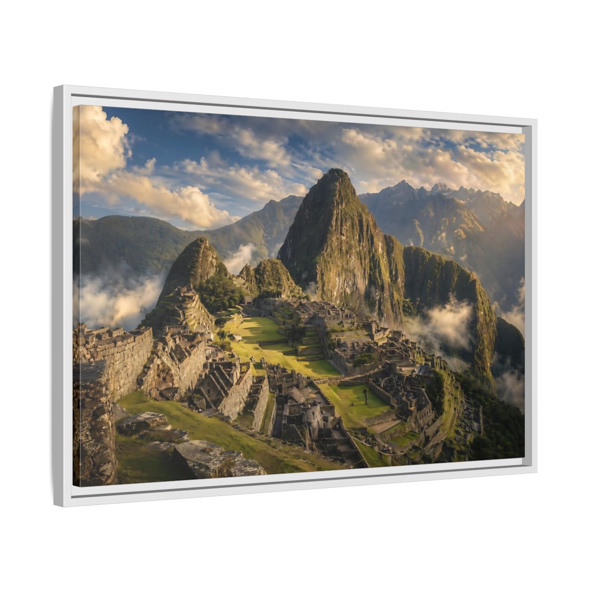 Side Mockup 10. Nature Mountain Peaks Mountain Ruins View shown as stretched canvas wall art