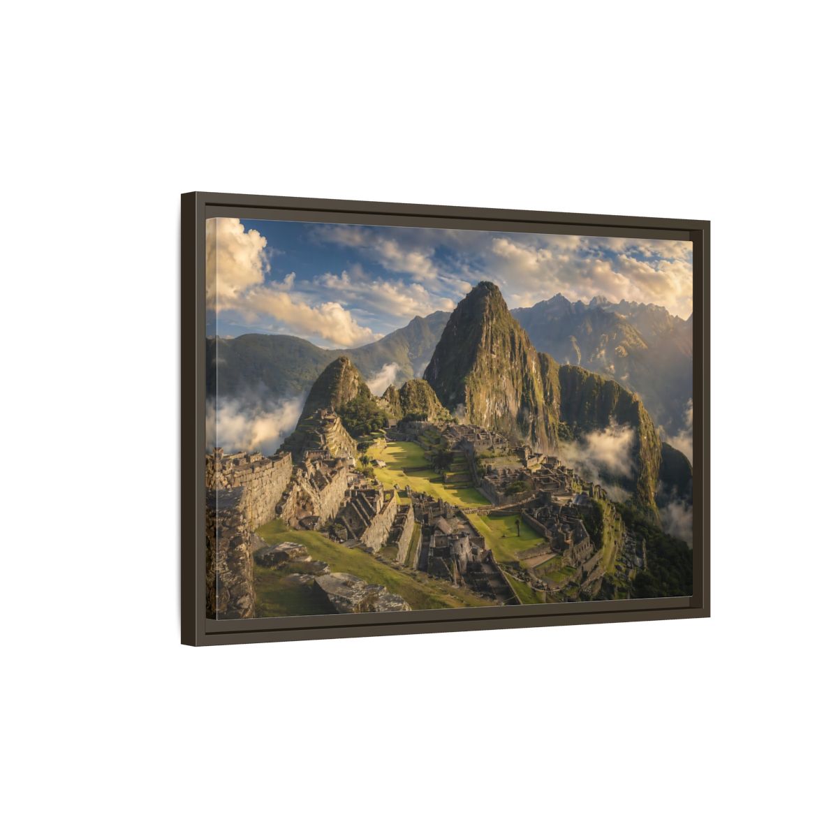 Side Mockup 2. Nature Mountain Peaks Mountain Ruins View shown as stretched canvas wall art