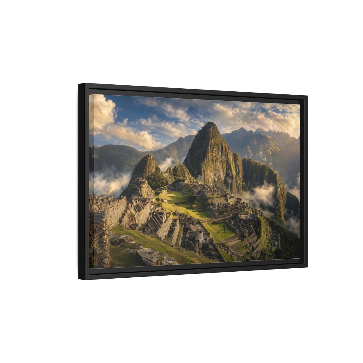 Side Mockup 3. Nature Mountain Peaks Mountain Ruins View shown as stretched canvas wall art