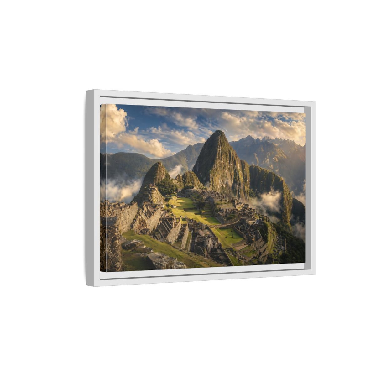 Side Mockup 4. Nature Mountain Peaks Mountain Ruins View shown as stretched canvas wall art