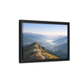 Side Mockup 6. Nature Mountain Valley Blue And Green Landscape shown as stretched canvas wall art