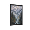 Side Mockup 6. Nature Mountain Valley Misty Mountain River shown as stretched canvas wall art