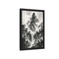Side Mockup 6. Nature Mountain Waterfall Monochrome Mountain shown as stretched canvas wall art