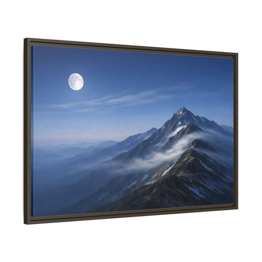 Main Mockup. Nature Mountains Blue Mountain shown as stretched canvas wall art