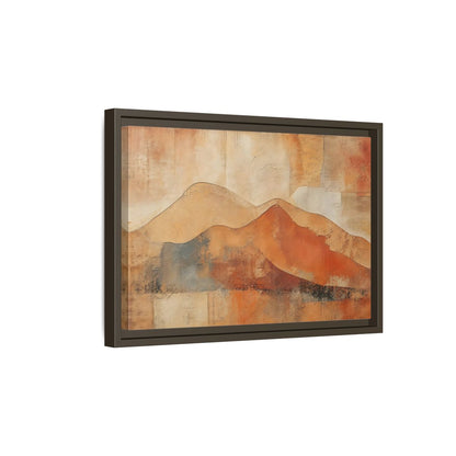 Side Mockup 5. Nature Mountains Brown And Orange shown as stretched canvas wall art