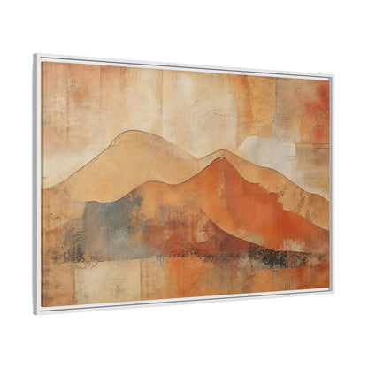 Side Mockup 7. Nature Mountains Brown And Orange shown as stretched canvas wall art