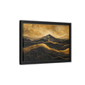 Side Mockup 6. Nature Mountains Gold Black Mountains shown as stretched canvas wall art
