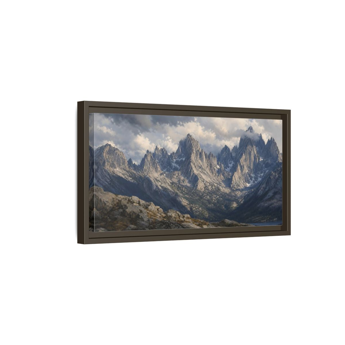 Side Mockup 7. Nature Mountains Mountain Landscape shown as stretched canvas wall art