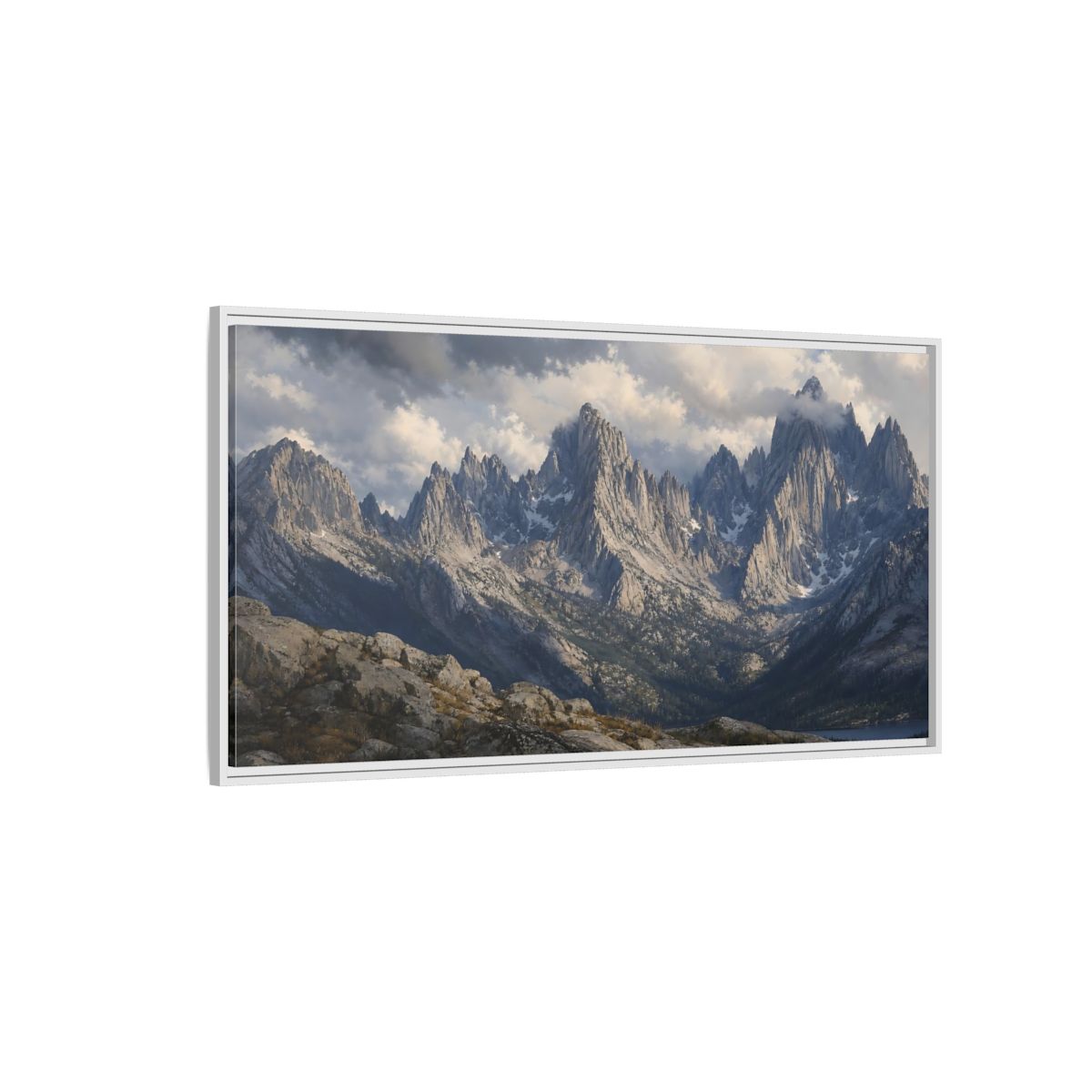 Side Mockup 3. Nature Mountains Mountain Landscape shown as stretched canvas wall art