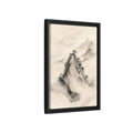 Side Mockup 6. Nature Mountains Monochrome Mountains shown as stretched canvas wall art