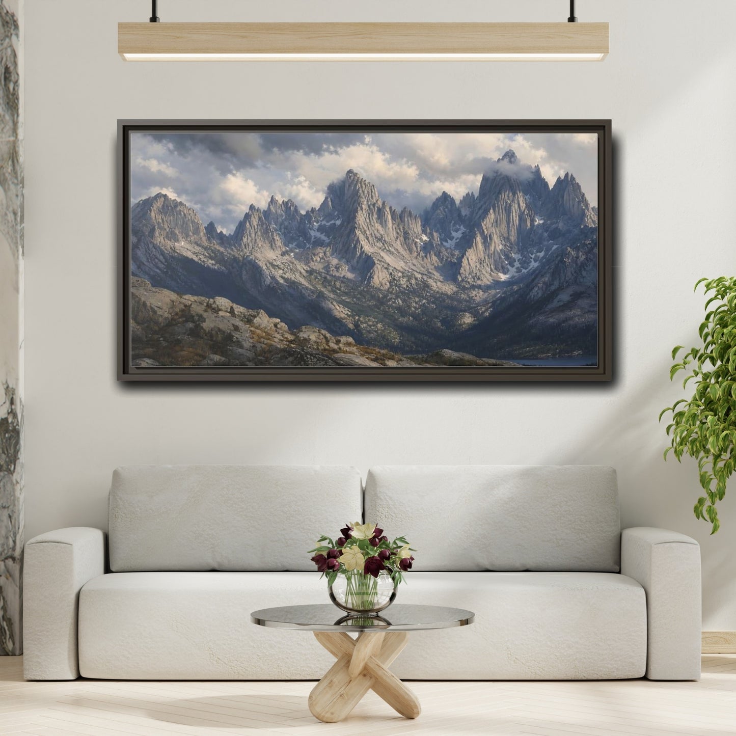 Mockup 2. Nature Mountains Mountain Landscape shown as stretched canvas wall art