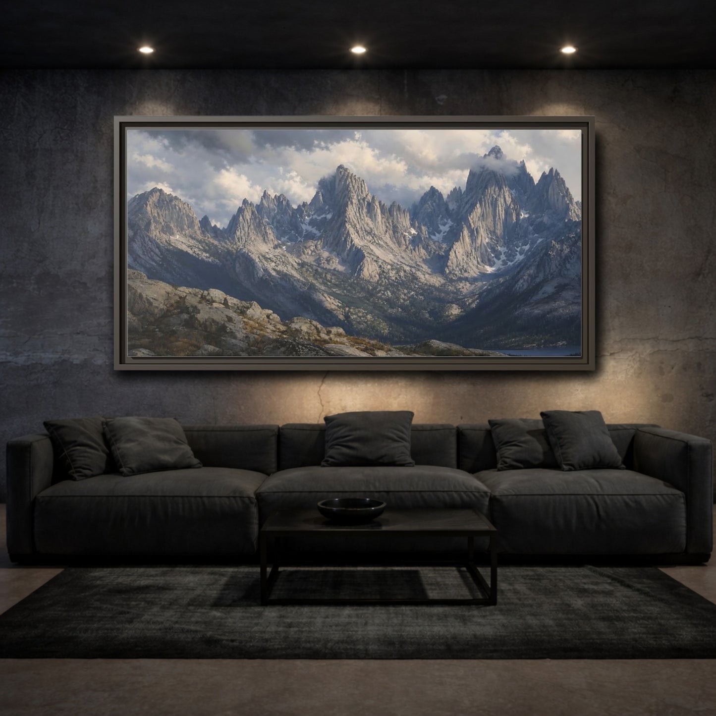 Mockup 3. Nature Mountains Mountain Landscape shown as stretched canvas wall art