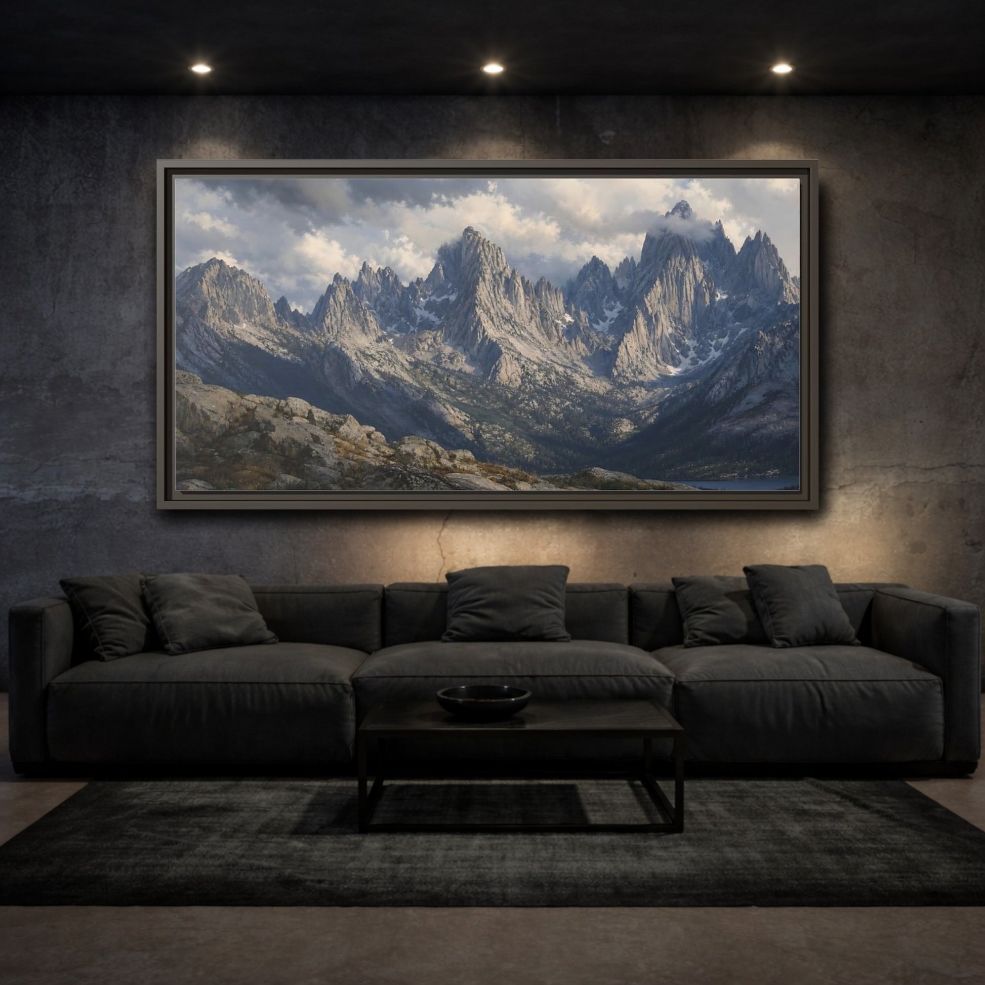 Mockup 3. Nature Mountains Mountain Landscape shown as stretched canvas wall art