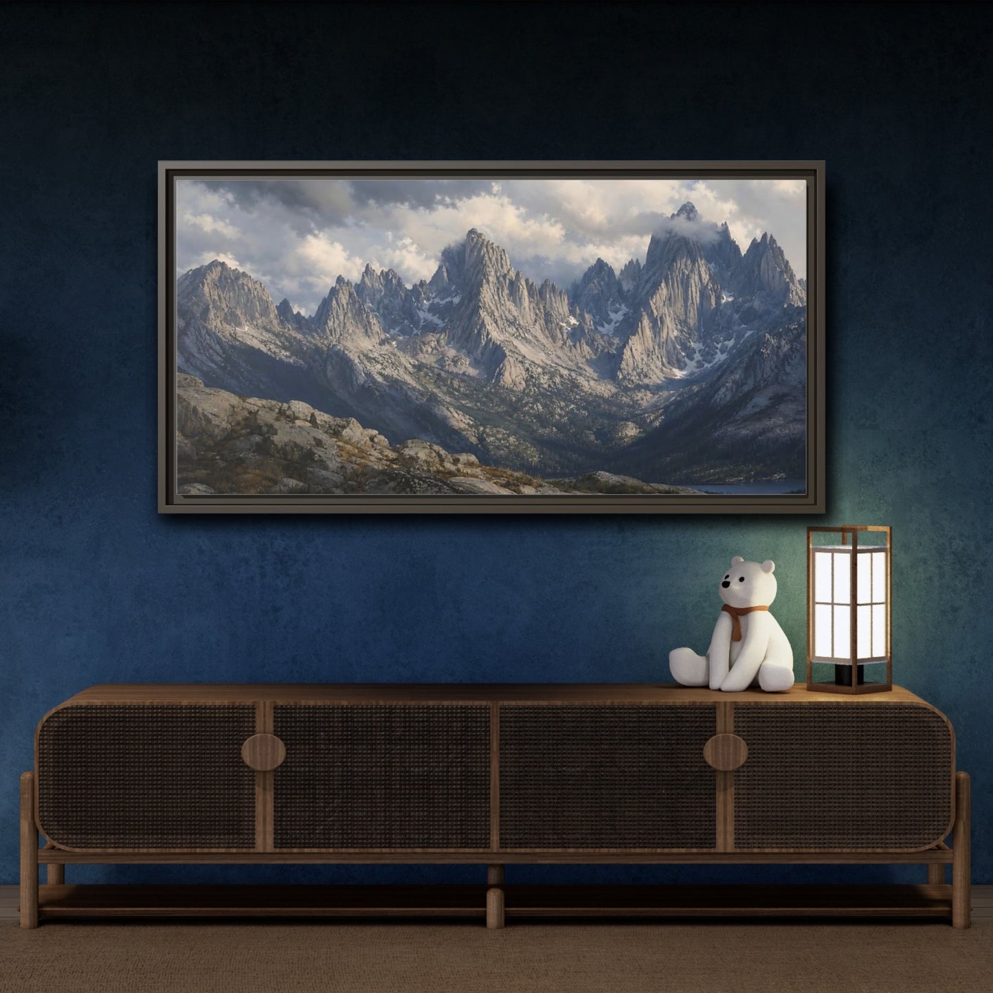 Mockup 4. Nature Mountains Mountain Landscape shown as stretched canvas wall art