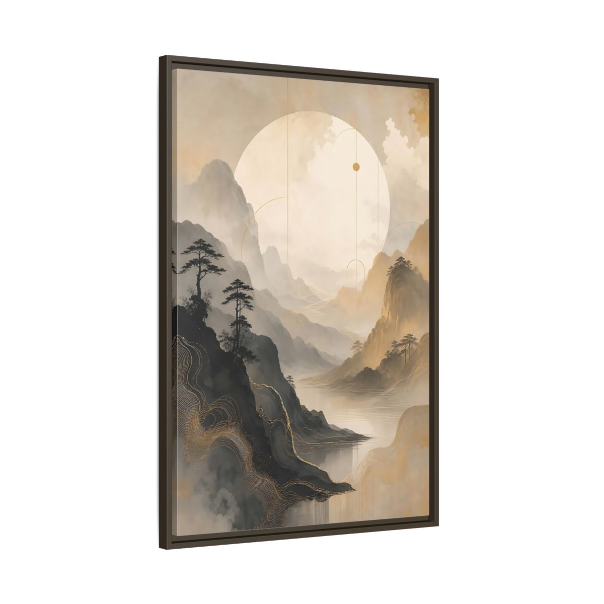 Main Mockup. Nature Mountains Lake Zen Mountain Landscape shown as stretched canvas wall art