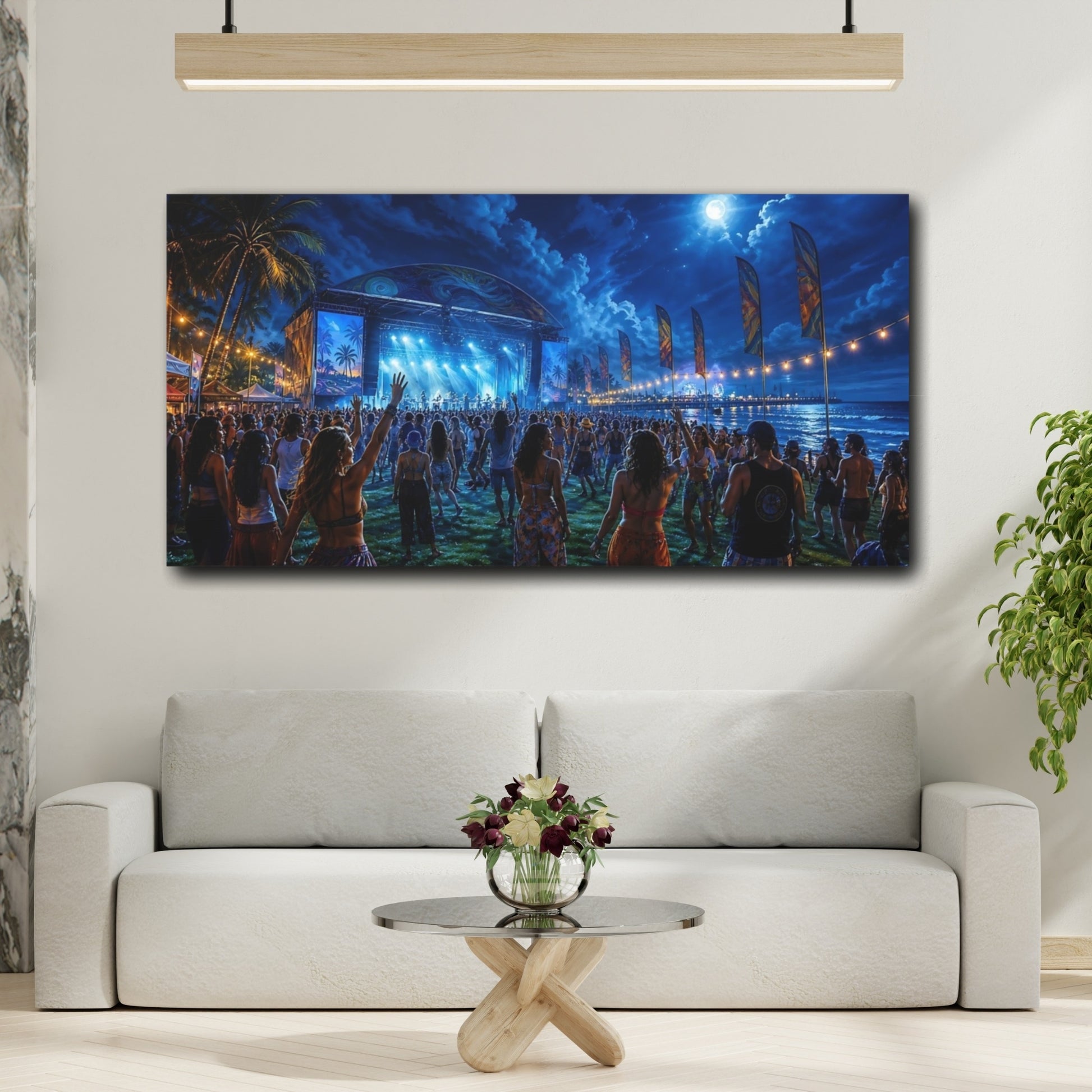 Mockup 2. Nature Music Festival Blue Night Concert shown as canvas print