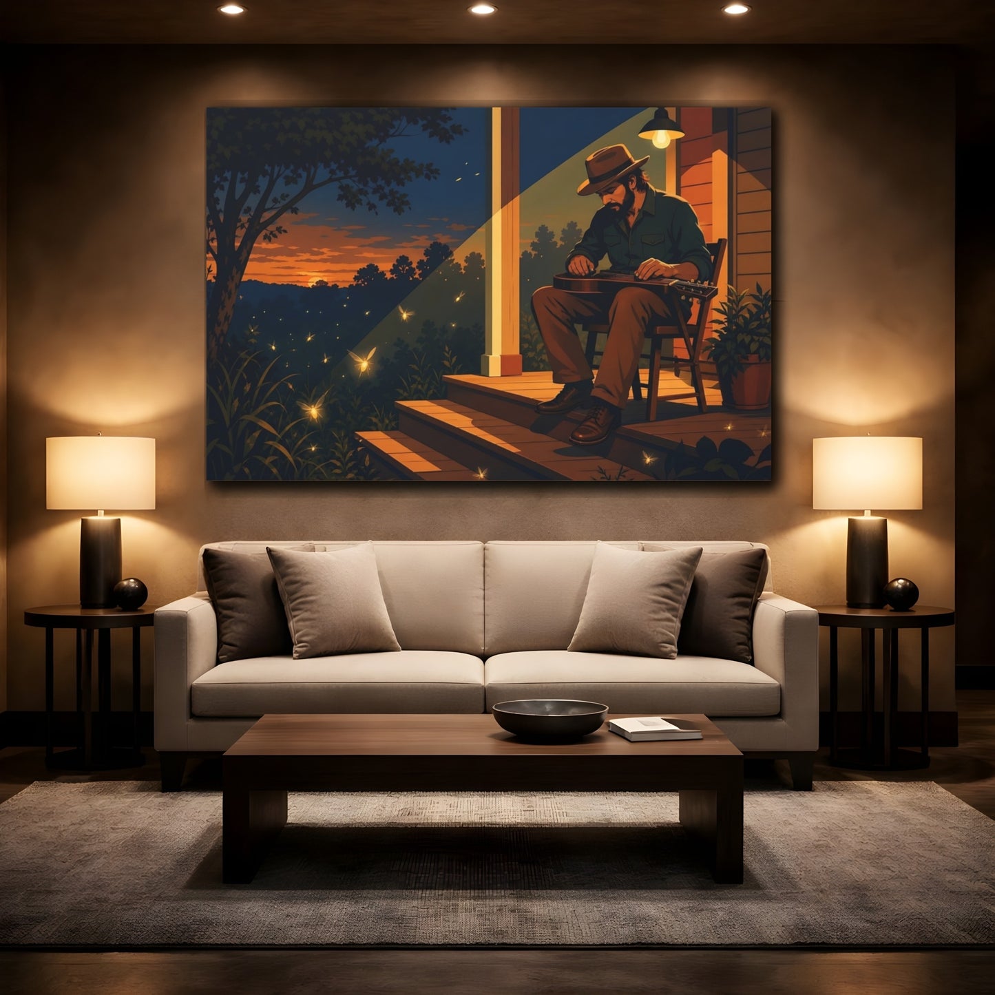Mockup 2. Nature Musician Rustic Serenade shown as canvas print