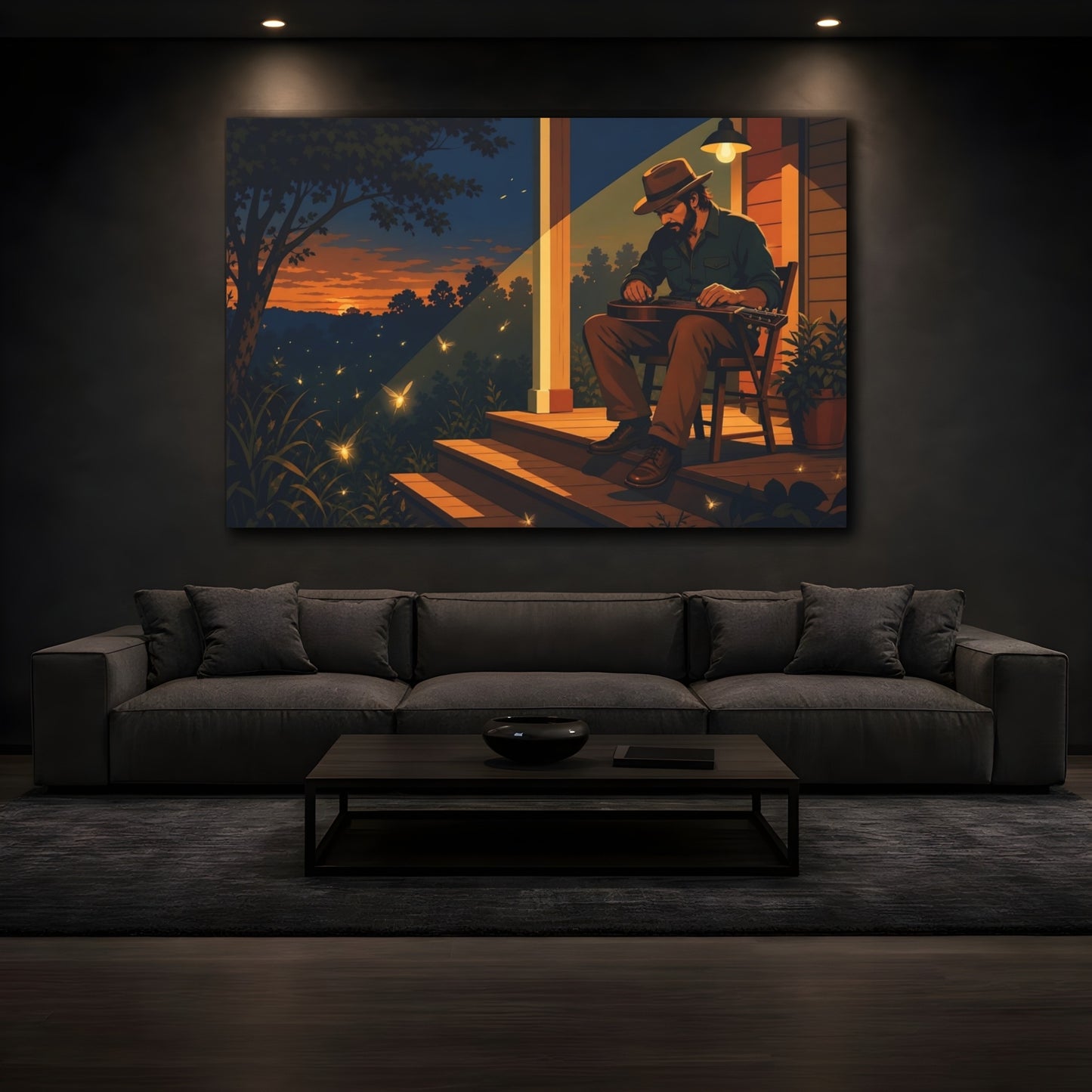 Mockup 3. Nature Musician Rustic Serenade shown as canvas print