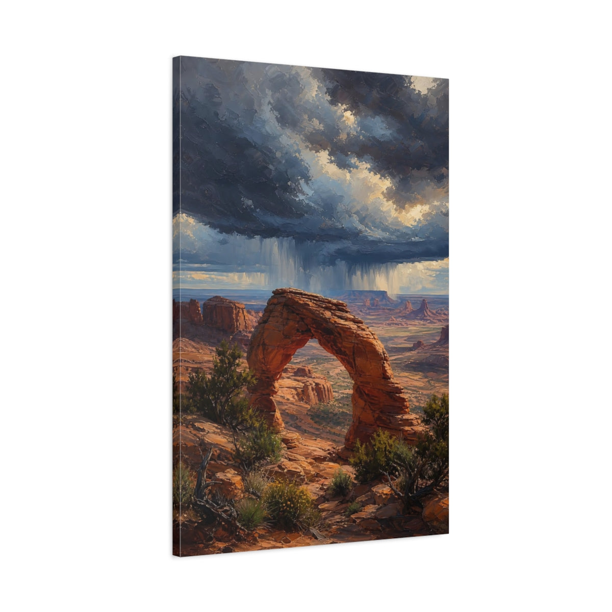 Main Mockup. Nature Natural Arch Red Rock Landscape shown as stretched canvas wall art