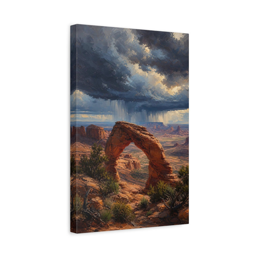 Side Mockup 4. Nature Natural Arch Red Rock Landscape shown as stretched canvas wall art
