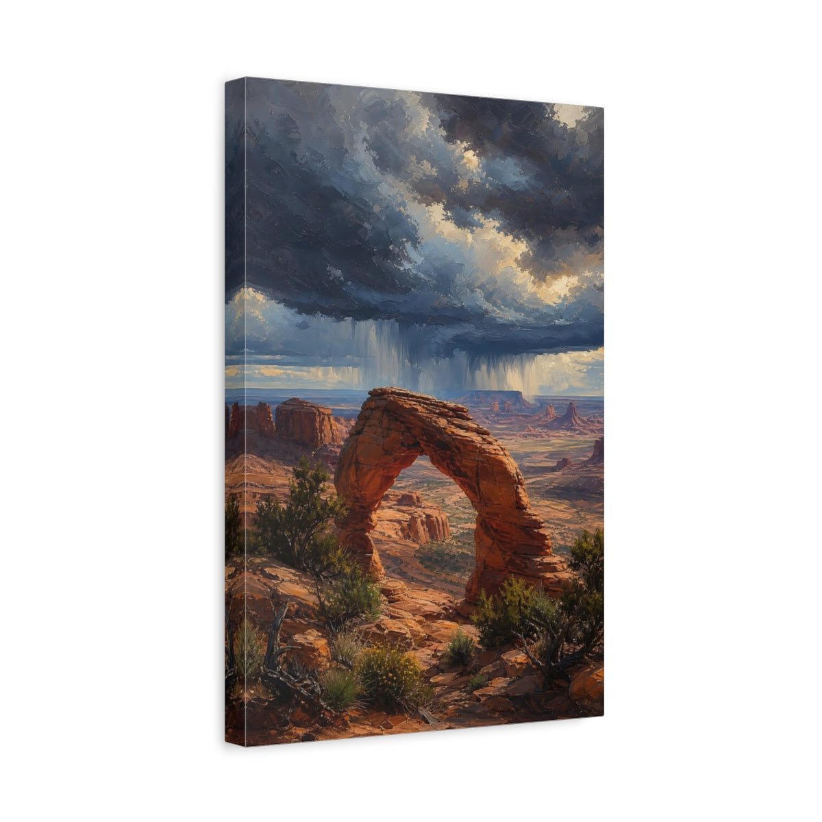Side Mockup 4. Nature Natural Arch Red Rock Landscape shown as stretched canvas wall art