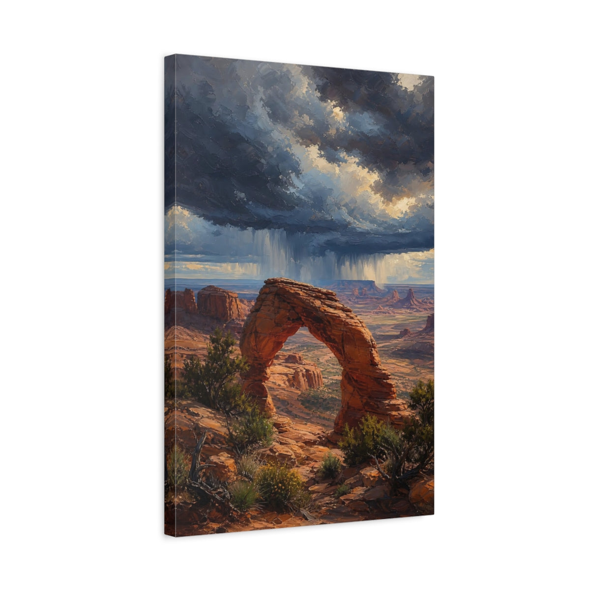 Side Mockup 3. Nature Natural Arch Red Rock Landscape shown as stretched canvas wall art
