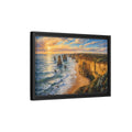 Side Mockup 6. Nature Ocean Cliffs Sunset Ocean Cliffs shown as stretched canvas wall art