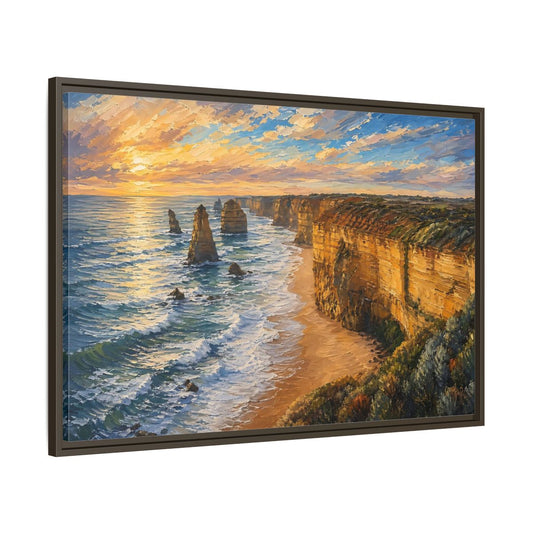 Main Mockup. Nature Ocean Cliffs Sunset Ocean Cliffs shown as stretched canvas wall art