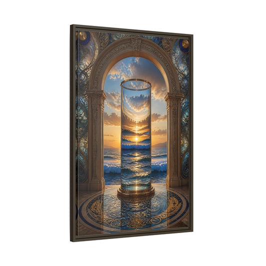Main Mockup. Nature Ocean Sunset Oceanic Archway shown as stretched canvas wall art