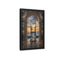 Side Mockup 6. Nature Ocean Sunset Oceanic Archway shown as stretched canvas wall art
