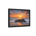 Side Mockup 6. Nature Ocean Sunset Orange Sunset Beach shown as stretched canvas wall art