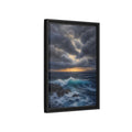 Side Mockup 6. Nature Ocean Waves Ocean Sunset Dark shown as stretched canvas wall art