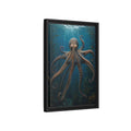 Side Mockup 6. Nature Octopus Blue And Orange shown as stretched canvas wall art